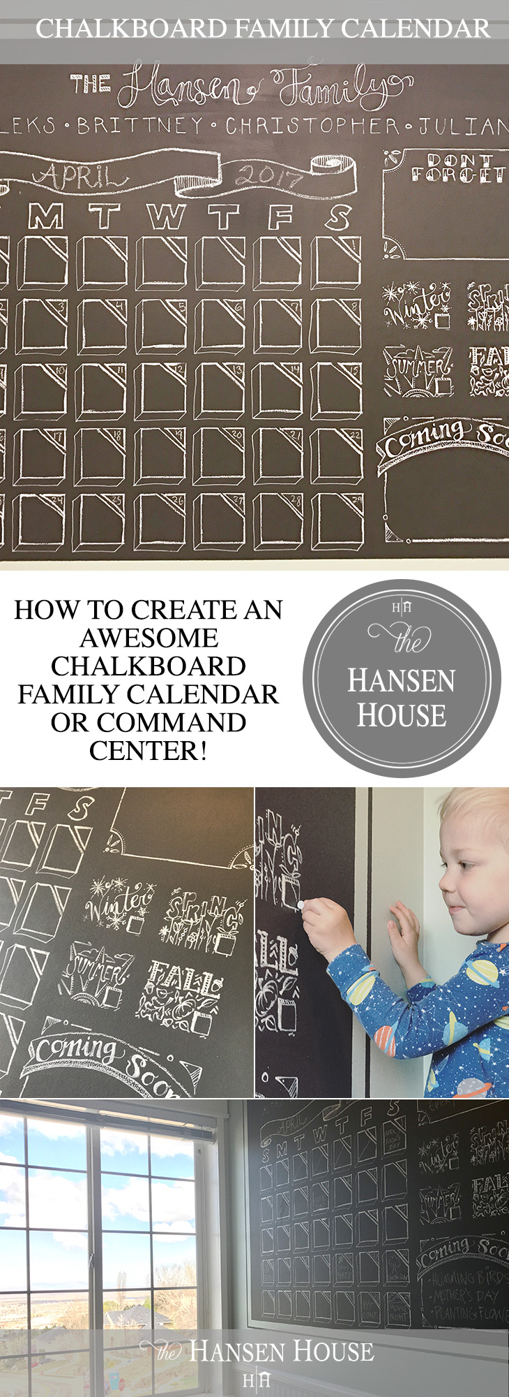 Chalkboard Wall- How to Create a Family Calendar